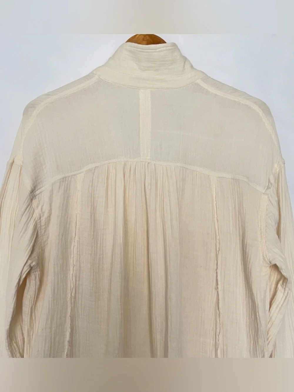 Free People All About The Feels Cotton Gauze Button Up Lightweight Size Medium